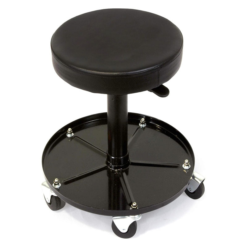 Shop Stool Adjustable Mechanics Rolling Creeper Seat Stool Tool Tray 300-Pound Capacity for Shop Garage