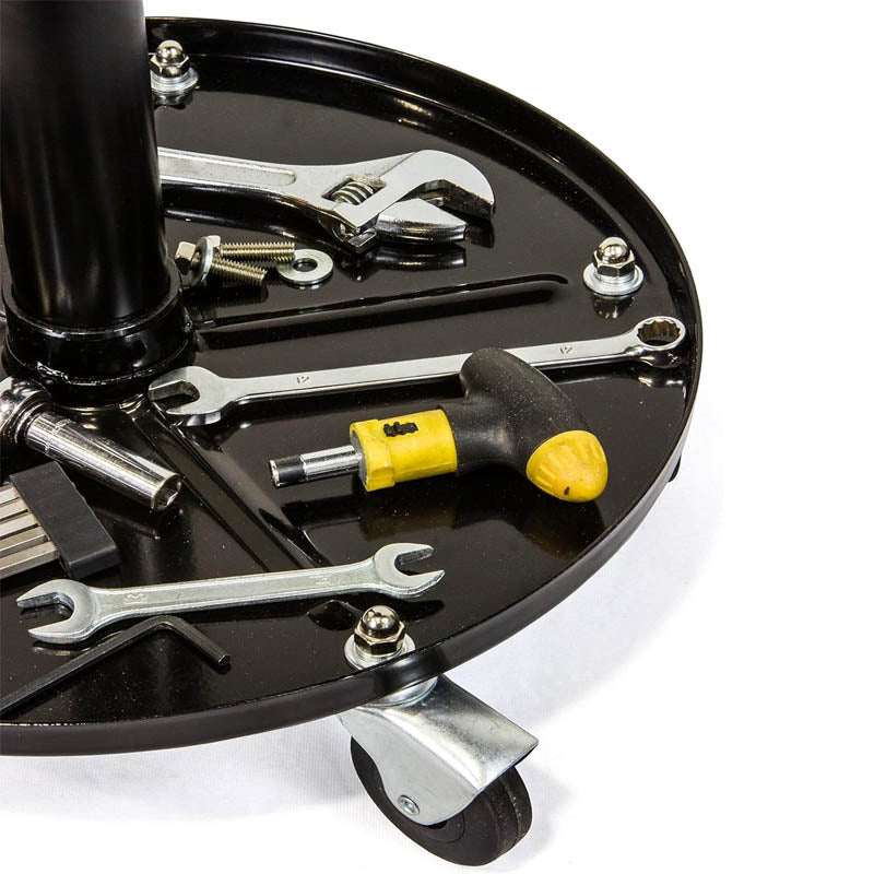 Shop Stool Adjustable Mechanics Rolling Creeper Seat Stool Tool Tray 300-Pound Capacity for Shop Garage