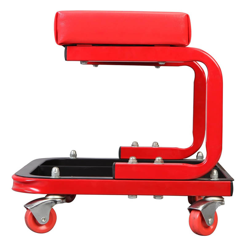 Shop Stool Red Rolling Creeper Garage 250 LBS Mechanic Creeper Seat Under Car Tool Tray