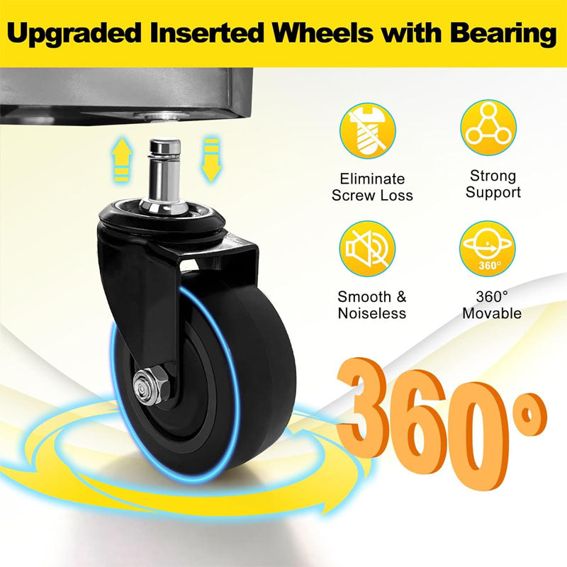 Rolling Shop Stool for Garage with Casters Adjustable Height 330LBS Capacity for Workshop Auto Repair Shop Yellow