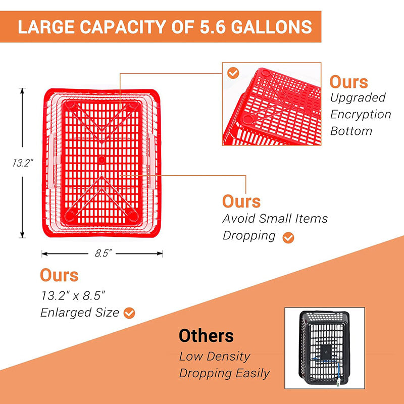 5.6 Gal Capacity Grocery Basket 16.9" x 11.8" 12Set Shopping Basket with Cast-Iron Handles and Stand for Retail Store, Convenience Store, Farmers Market