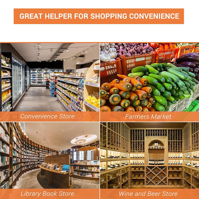 5.6 Gal Capacity Grocery Basket 16.9" x 11.8" 12Set Shopping Basket with Cast-Iron Handles and Stand for Retail Store, Convenience Store, Farmers Market