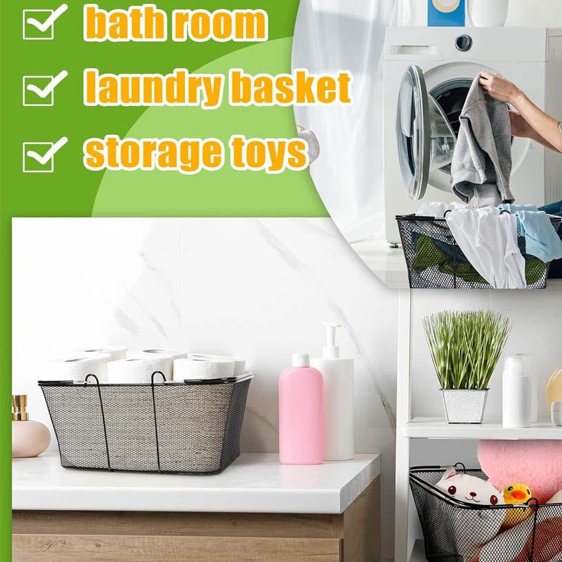 20 Pcs 22L Shopping Baskets Black Metal Shopping Basket Portable for Supermarket Retail Store Supplies