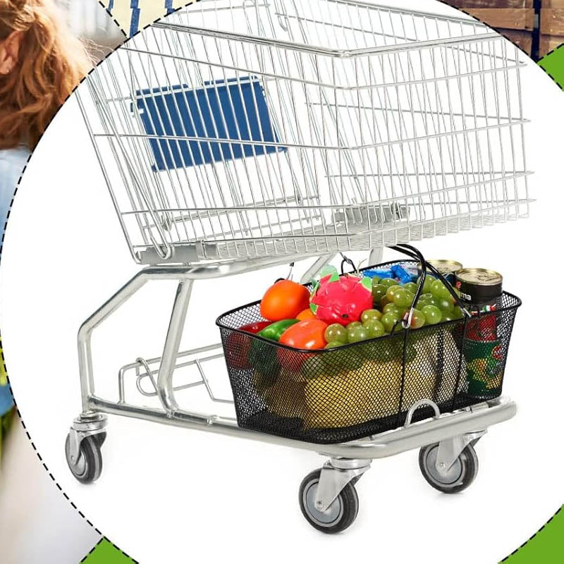 20 Pcs 22L Shopping Baskets Black Metal Shopping Basket Portable for Supermarket Retail Store Supplies