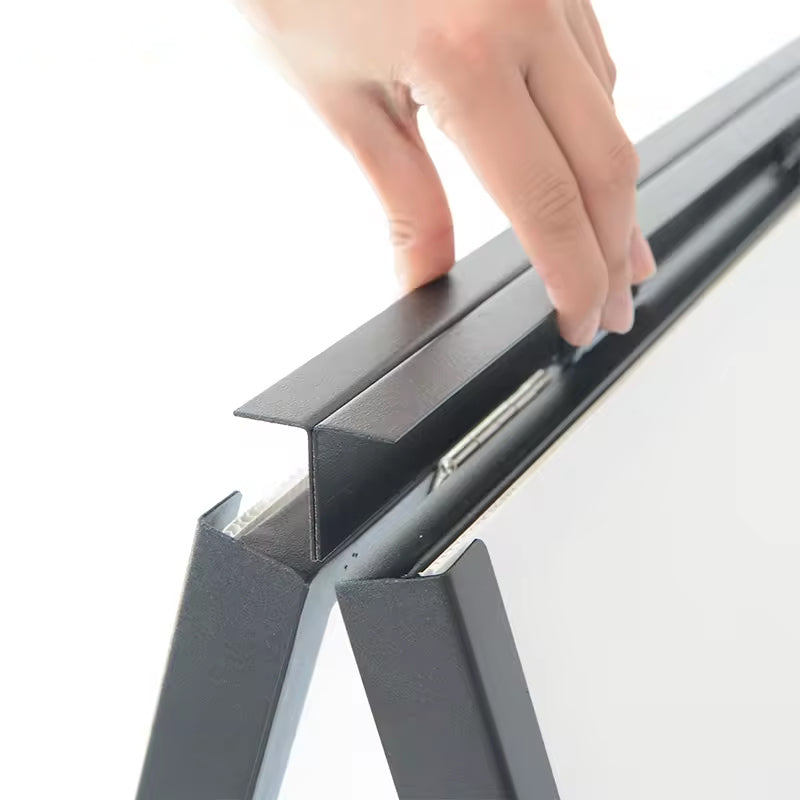 Standing Light Box Heavy Duty Slide-In A-Frame Sidewalk Sign 24x36 Inch Portable Double-Sided Metal Poster Stand