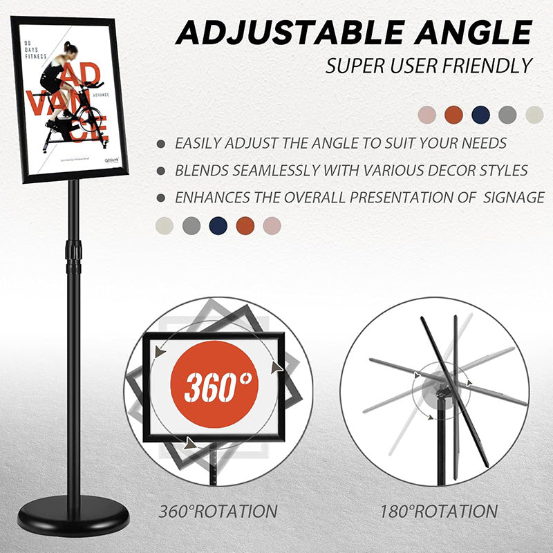 2 Pack 8.5 X 11 Inches Adjustable Sign Poster Stand Pedestal Poster Stand with Heavy Duty Base Display Business Shows Floor Standing Sign Holder