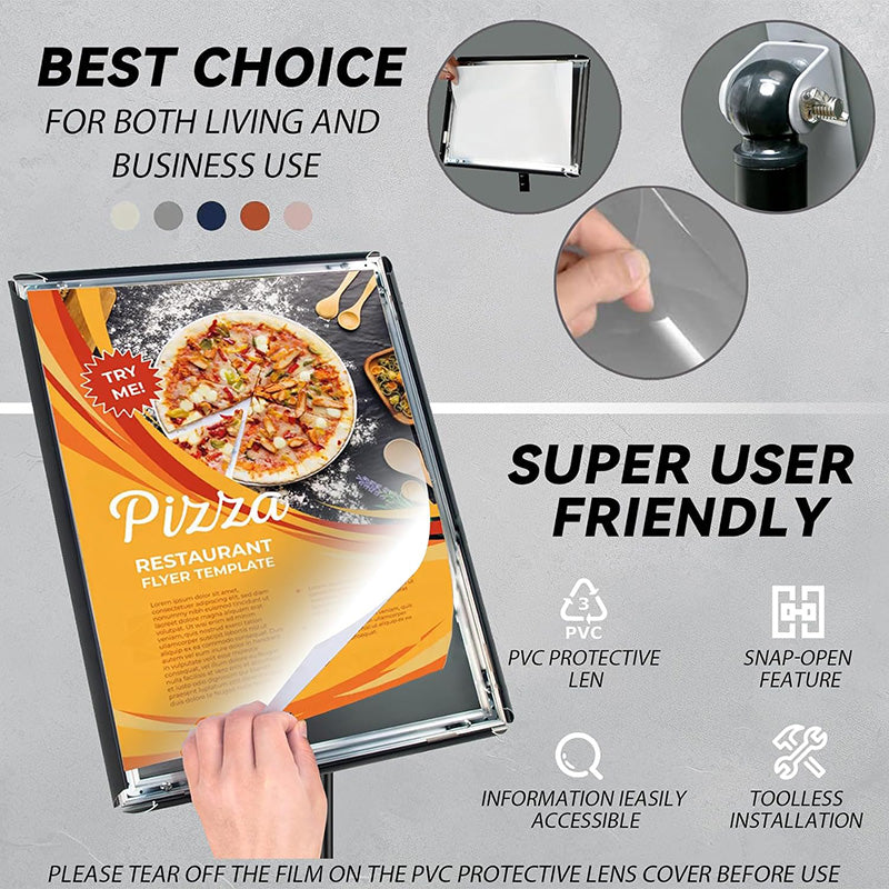 2 Pack 8.5 X 11 Inches Adjustable Sign Poster Stand Pedestal Poster Stand with Heavy Duty Base Display Business Shows Floor Standing Sign Holder