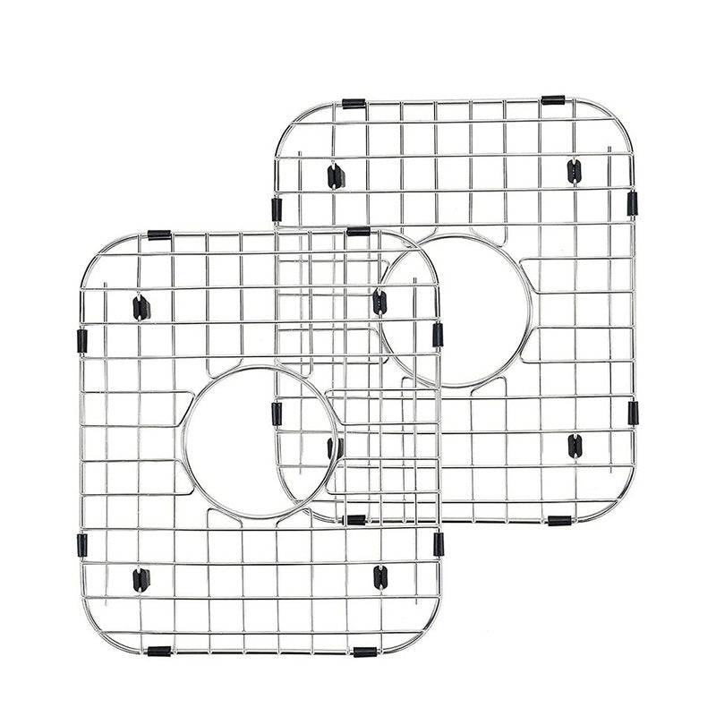 304 Stainless Steel Bottom Protection Frame, Kitchen Drain Grid Piece Free Installation Dish Sink Rack Two Pieces