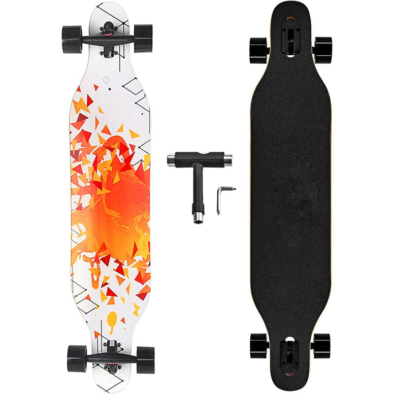 Skateboarding 41 Inch 8 Layer hrough Longboards anti-shock PU wheelsfor Kids Boys Girls Youths Beginners