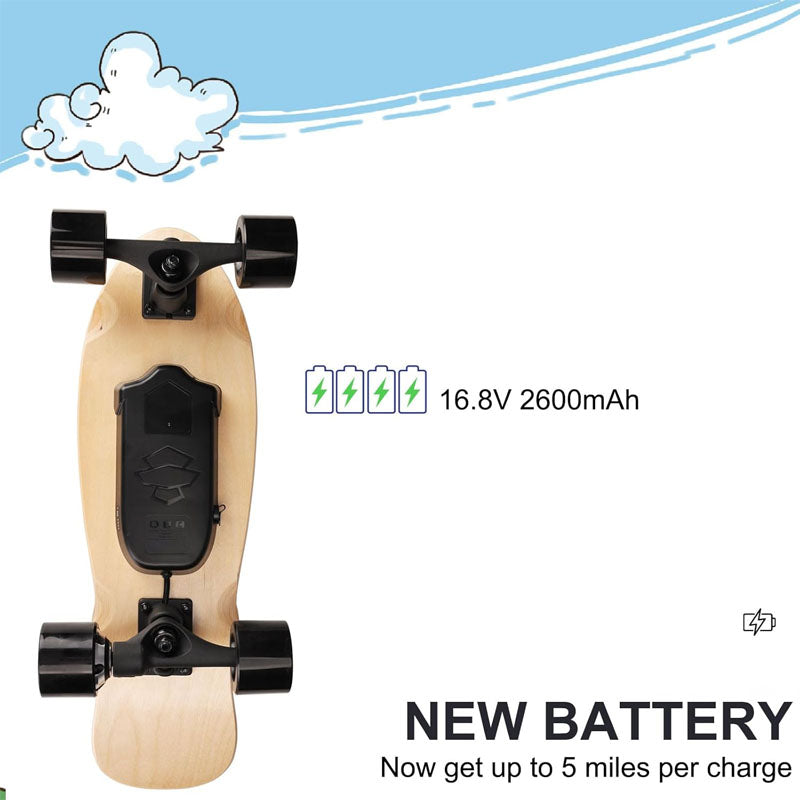Skateboarding with Remote Control for BeginnersElectric Skateboard 2000/2600mAh Longer Range for Kids, Teens and Students