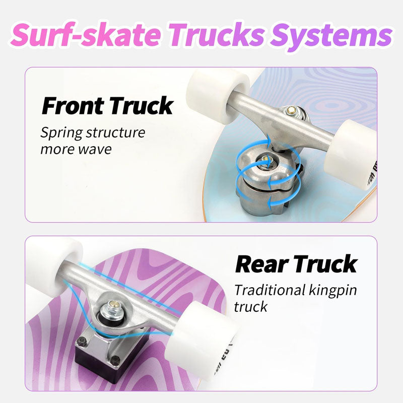 19 Inch Longboard Skateboard Mini Cruiser Longboard Made for Beginners, Teens and Adults, Skate Boards for Cruising, Free-Style and Downhill