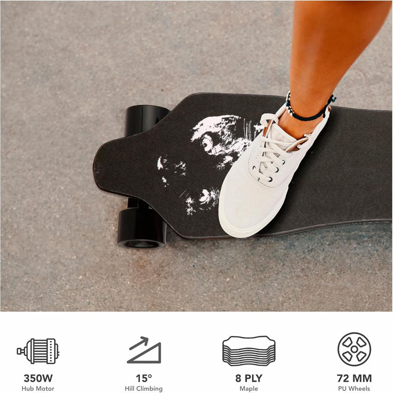 Skateboarding Electric with Remote 350W Hub-Motor Electric Longboard 12.4 MPH Top Speed for Adults Teens Kids