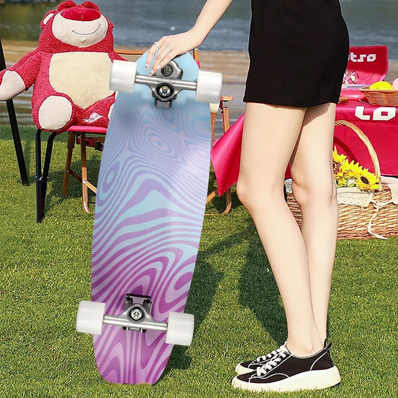 19 Inch Longboard Skateboard Mini Cruiser Longboard Made for Beginners, Teens and Adults, Skate Boards for Cruising, Free-Style and Downhill