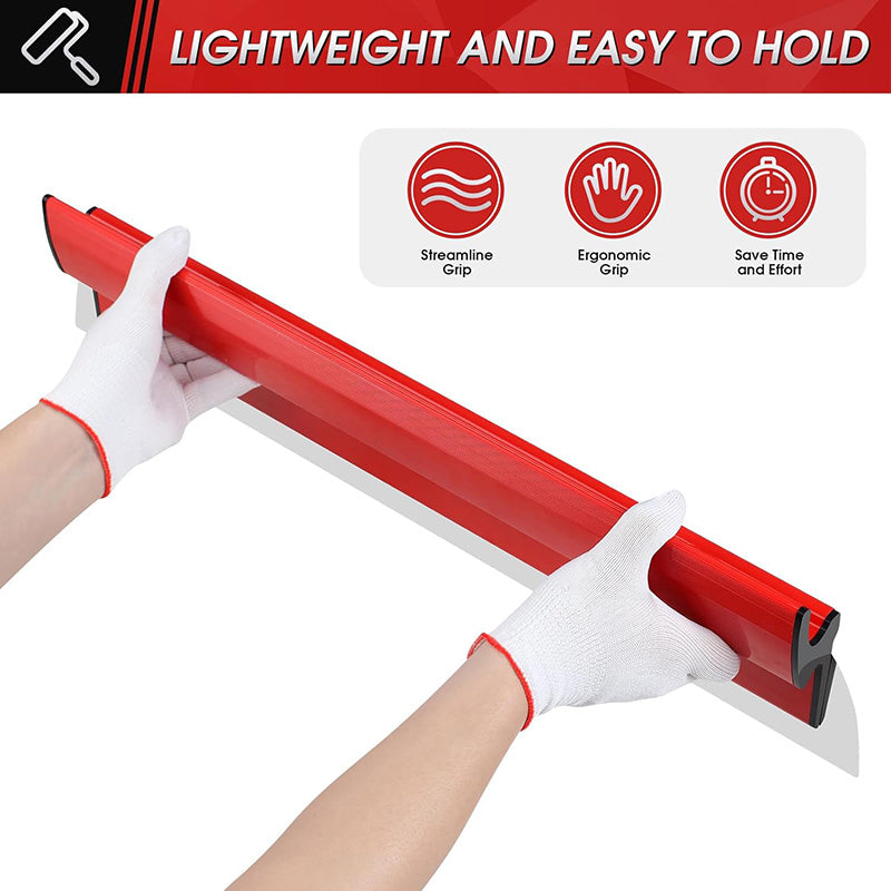 Stainless Steel 10",16" & 24" Skimming Blades with 28"-62" Extension Handle Pole Drywall Skimming Blade Set Professional Drywall Skimming Tools for Smoothing Wall and Ceiling