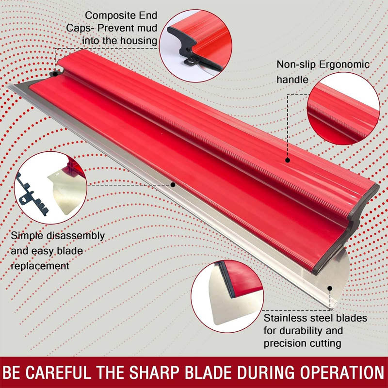 Skimming Blade 40 inch Smoothing Knife Precision 0.5mm European Stainless Steel Blade for Gyprock/Drywall/Wall-Board