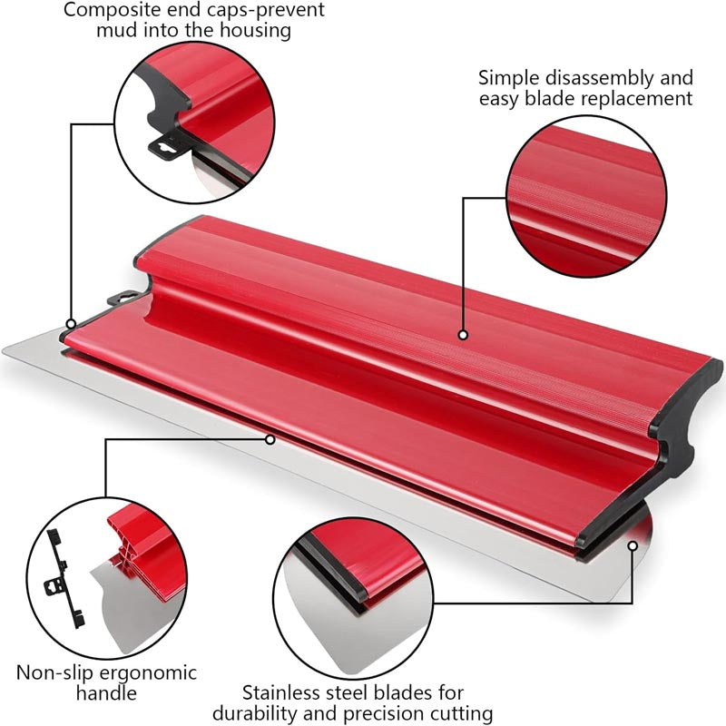 15.4 Inch/40CM Skimming Blade Stainless Steel Drywall Smoothing Spatula Replaceable Blade Tool for Wallboard Plasterboard