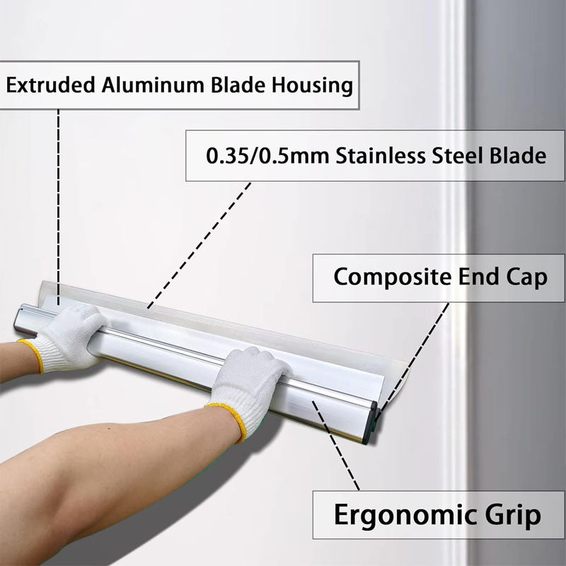 Skimming Blade Set 10" 24" & 32" Blades + 35"-78" Extension Handle Aluminum Blade Profile Smoothing Knockdown Spatula
