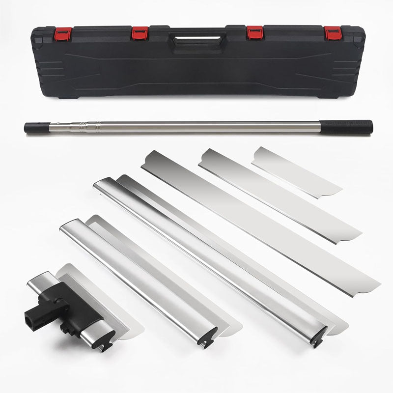 Skimming Blade Set with 12"+22” + 32" Blades + 35"-78" Extension Handle Extruded Aluminum High-Impact End Caps for Gyprock/Drywall/Wall-Board