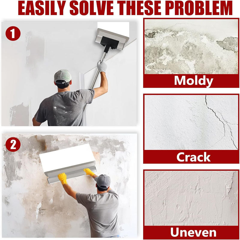 Skimming Blade Set with 12"+22” + 32" Blades + 35"-78" Extension Handle Extruded Aluminum High-Impact End Caps for Gyprock/Drywall/Wall-Board