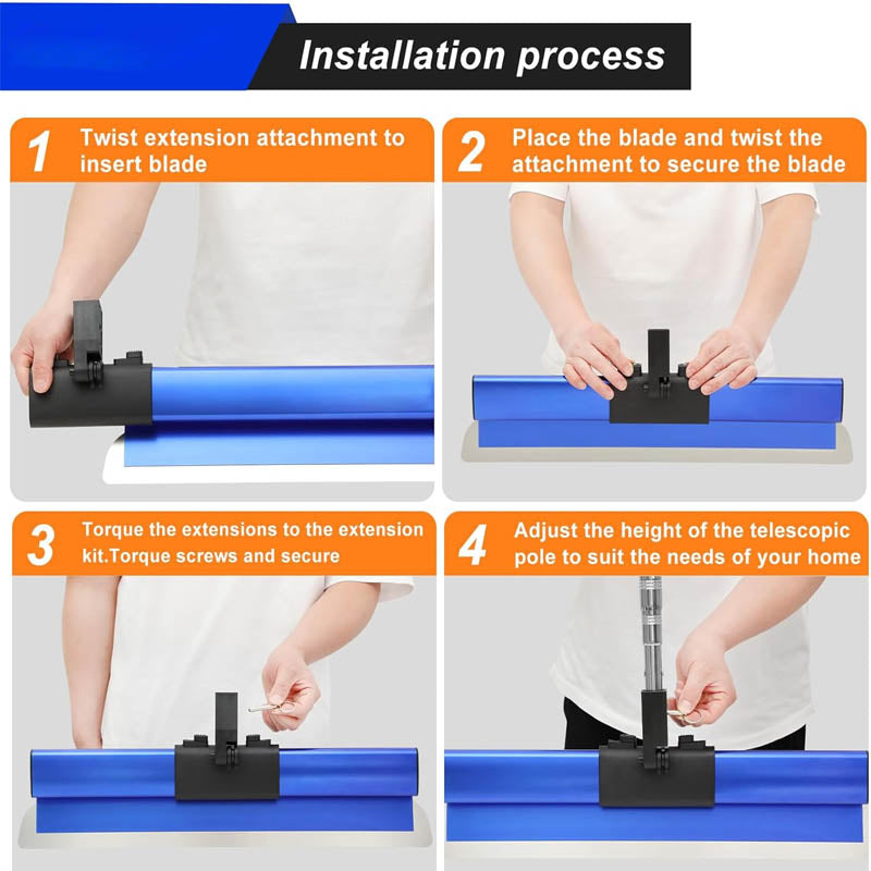 Skimmer Blade Set 7/10/14/16/24 in Skimming Blades + 34 - 81.6 in Extension Handle Pole