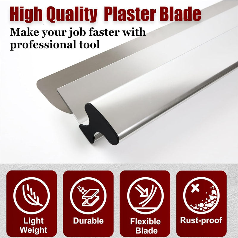 Skimming Blade Set with 12"+22” + 32" Blades + 35"-78" Extension Handle Extruded Aluminum High-Impact End Caps for Gyprock/Drywall/Wall-Board