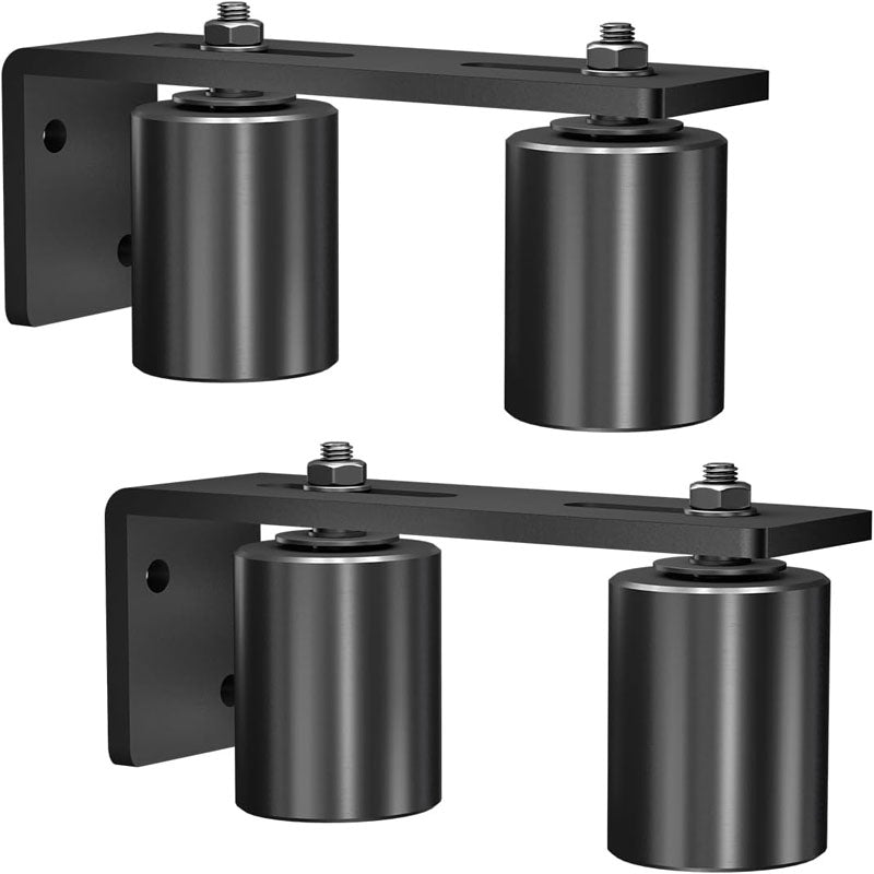 2 Pack Heavy Duty Slide Gate Guide Roller 3" Sliding Gate Black Nylon Roller Coloring Zinc Painted Sliding Gate Guide With L-Shape Bracket