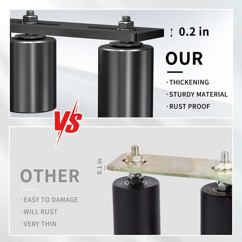 2 Pack Heavy Duty Slide Gate Guide Roller 3" Sliding Gate Black Nylon Roller Coloring Zinc Painted Sliding Gate Guide With L-Shape Bracket