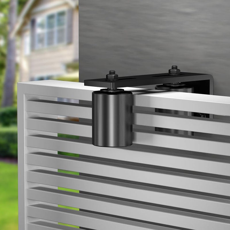 2 Pack Heavy Duty Slide Gate Guide Roller 3" Sliding Gate Black Nylon Roller Coloring Zinc Painted Sliding Gate Guide With L-Shape Bracket