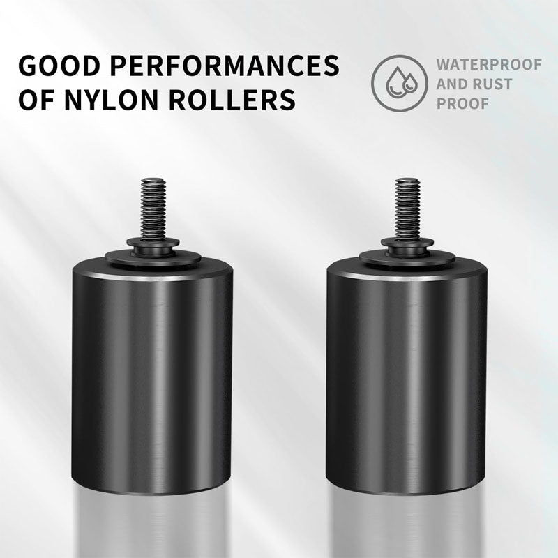 2 Pack Heavy Duty Slide Gate Guide Roller 3" Sliding Gate Black Nylon Roller Coloring Zinc Painted Sliding Gate Guide With L-Shape Bracket