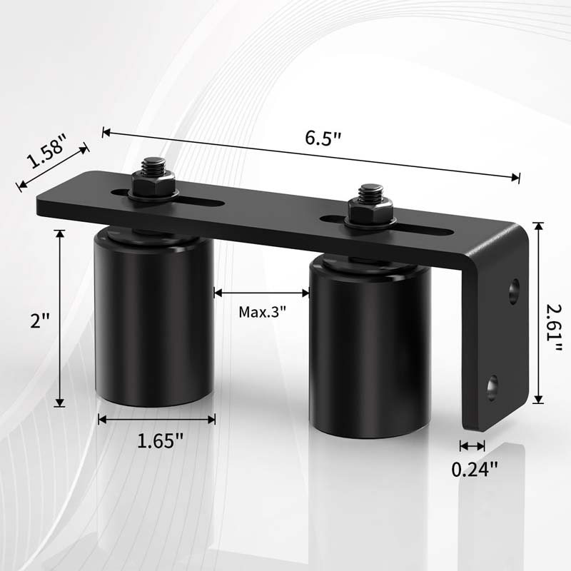 2" Slide Gate Guide Roller with L Rear Post Bracket Heavy Duty Sliding gate kit for Sliding Gates and Rolling Doors
