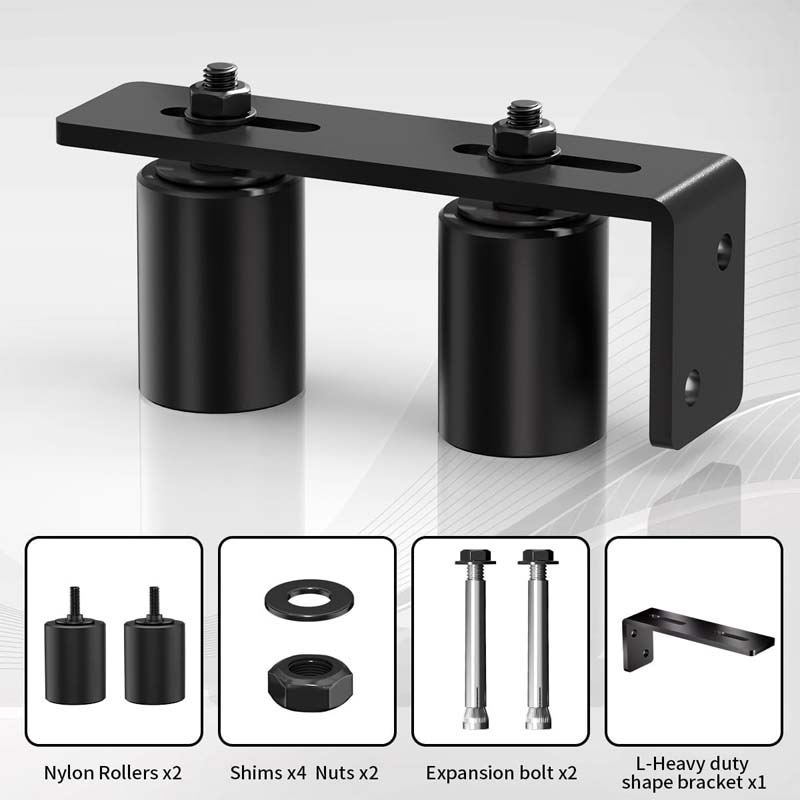 2" Slide Gate Guide Roller with L Rear Post Bracket Heavy Duty Sliding gate kit for Sliding Gates and Rolling Doors