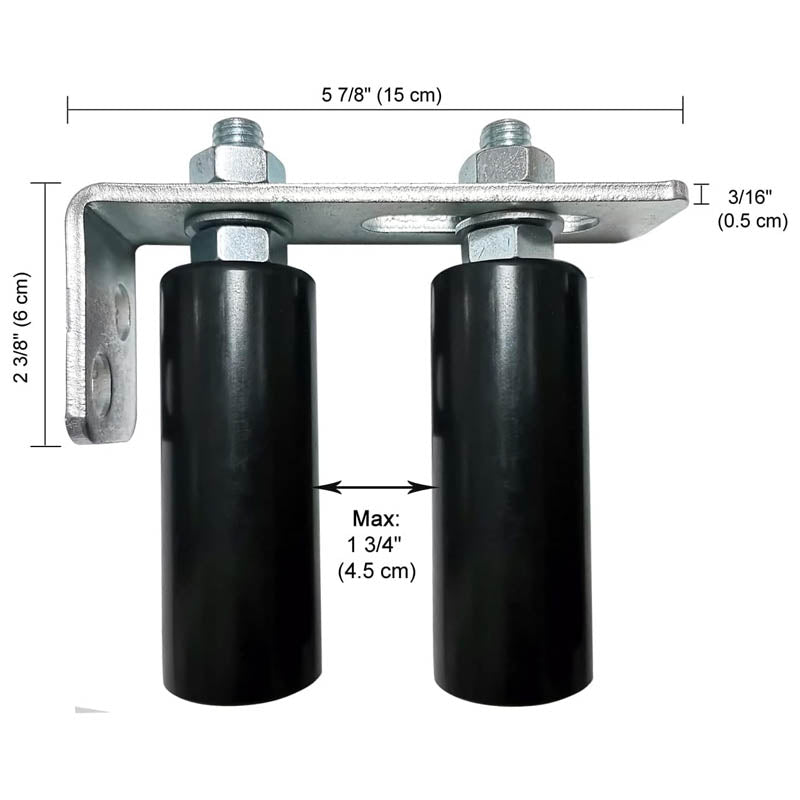 Slide Gate Guide Roller 4" Black L Rear Post Bracket Adjustable Nylon Roller Coloring For Sliding Gates Guide Roller