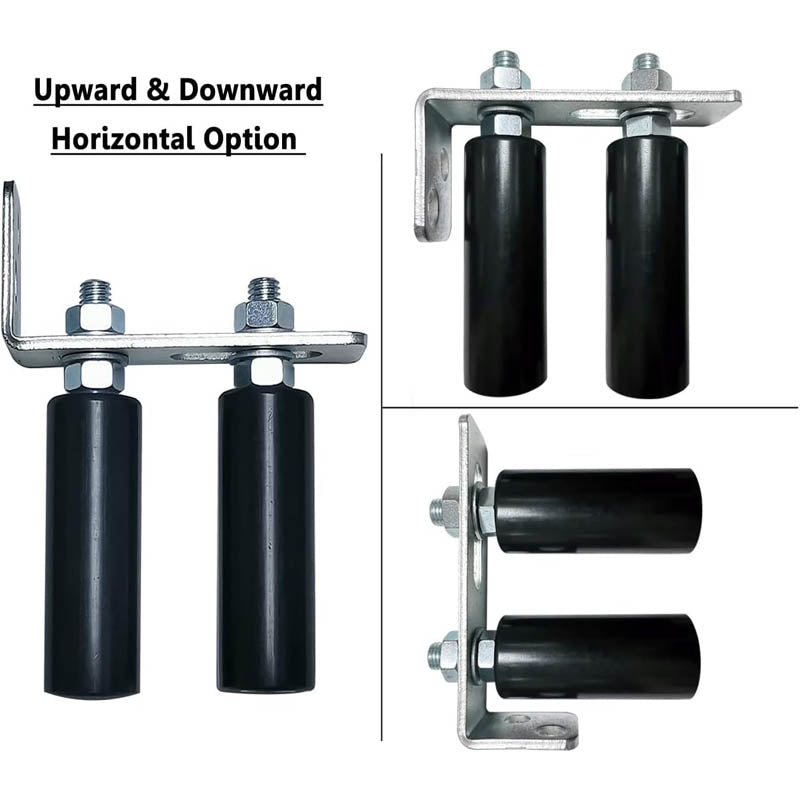 Slide Gate Guide Roller 4" Black L Rear Post Bracket Adjustable Nylon Roller Coloring For Sliding Gates Guide Roller