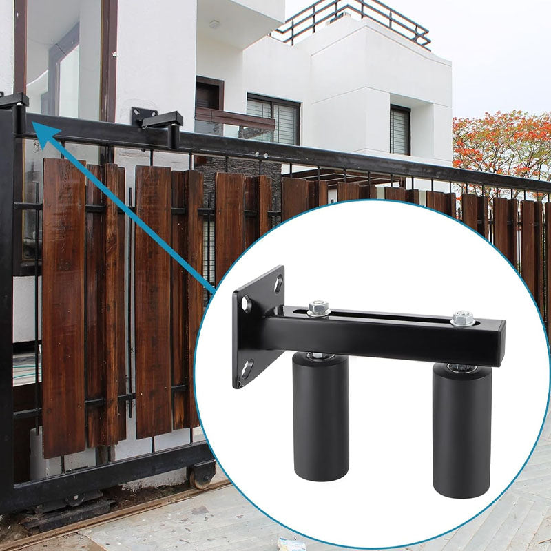 Slide Gate Guide Roller 6 inch black Nylon slide Guider Adjustable Sliding Gate Support Assembly