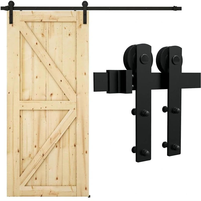 8FT Sliding Door Hardware Kit for Single Wood Door Fit 3.7-4.3FT Wide and 1.3"-1.8" Thick Door Panel