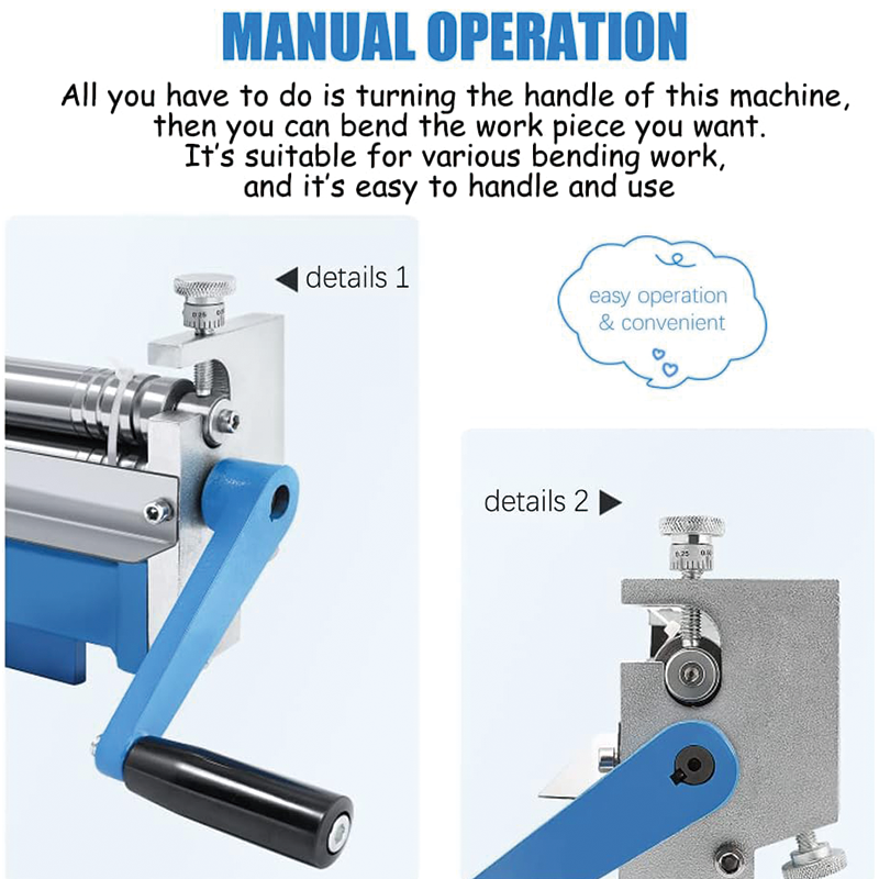 Slip Rolling Bending Machine, with 2 Detachable 12.6 inch Slip Roll Rollers, Metal Plate Bending Round Machine for Steel, Stainless Steel & Aluminum Plate