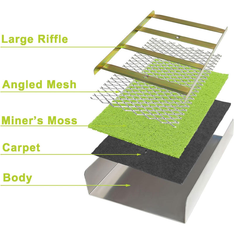 36 Inch Aluminum Alloy Sluice Box, Portable Gold Panning Equipment For Rivers, Creeks, Gold Panning
