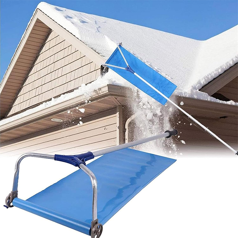 Snow Shovel Roof Snow Shovel, Portable Telescopic Snow Shovel Length 4.5m Oxford Cloth Snow Scraper Aluminum Pole Snow Rake to Clear Snow from Roof