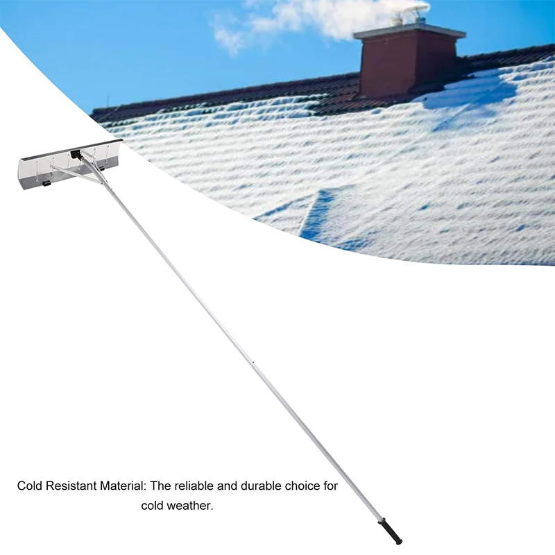 Wheeled Snow Shovel, 4.8ft to 19.9ft Roof Snow Rake Telescopic Snow Shovel Removable Multi-Function Snow Removal Tool for Roofs, Wet Leaves, Car Snow