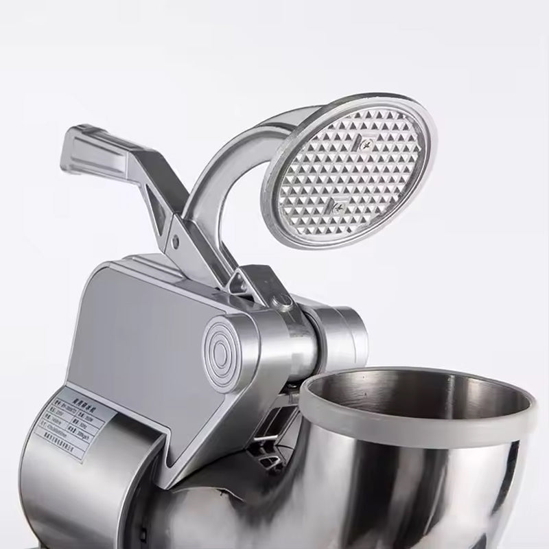 350W Electric Hawaiian Snow Cone Stainless Steel Ice Crusher With Safety Switch Heavy Duty Manual Ice Crusher