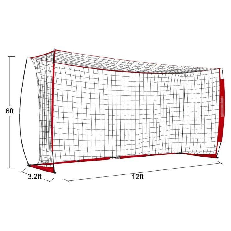 12*6ft Folding Soccer Goal Portable Soccer Goal Net Football Target Training Equipment Soccer Goal Set With Carry Bag