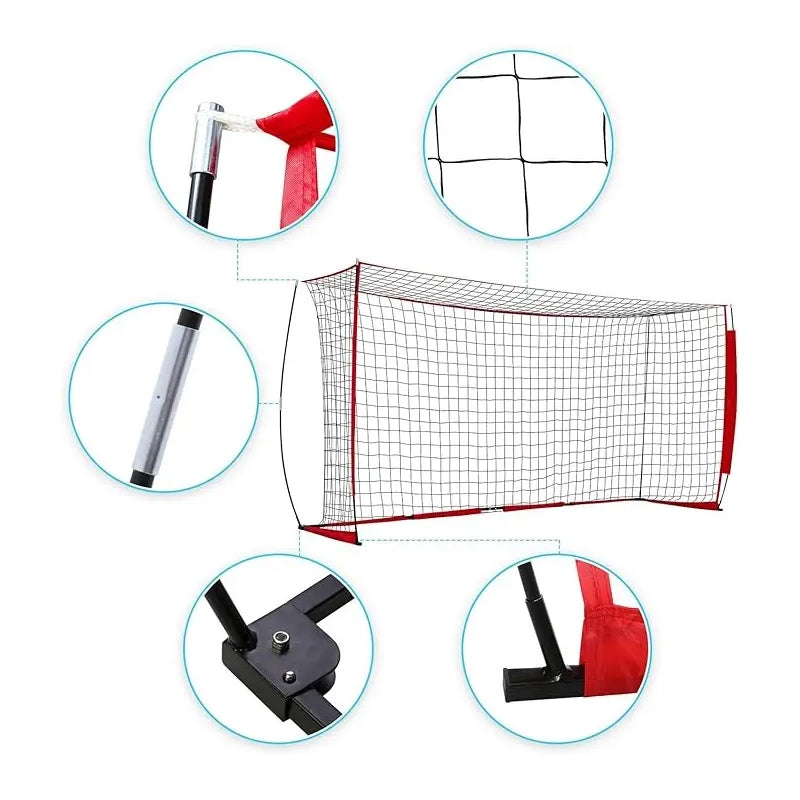 12*6ft Folding Soccer Goal Portable Soccer Goal Net Football Target Training Equipment Soccer Goal Set With Carry Bag
