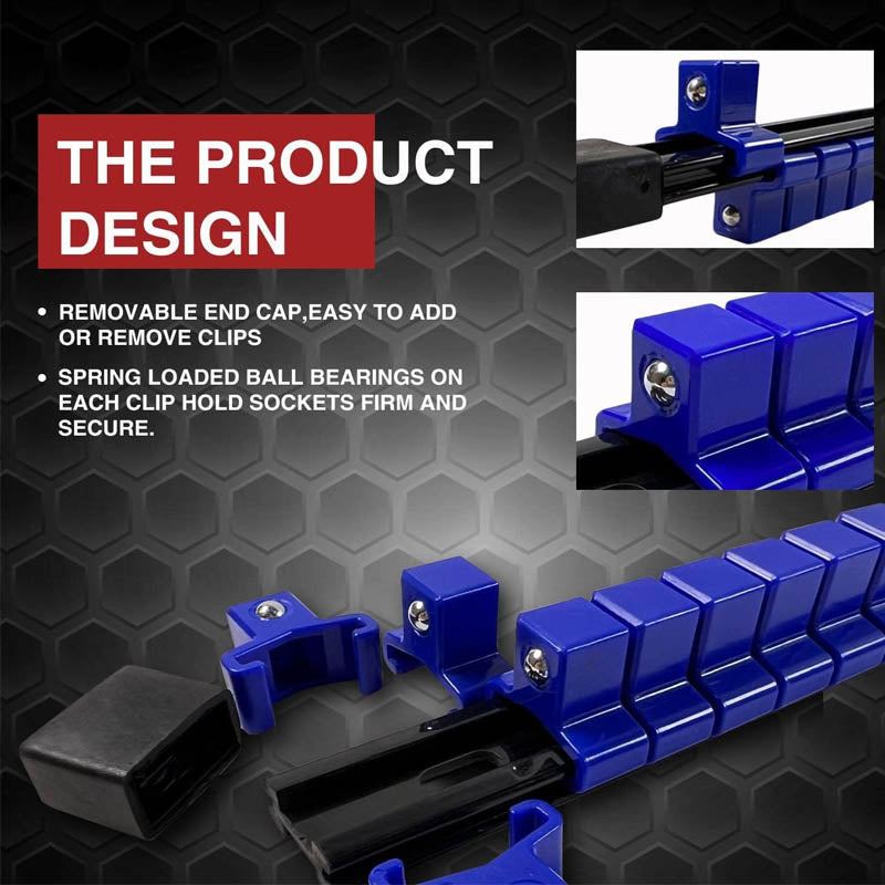 9-Piece Socket Organizers 1/2 inch, 3/8 inch and 1/4 inch Drive ABS Tools-Socket Holder Heavy Duty Socket Racks