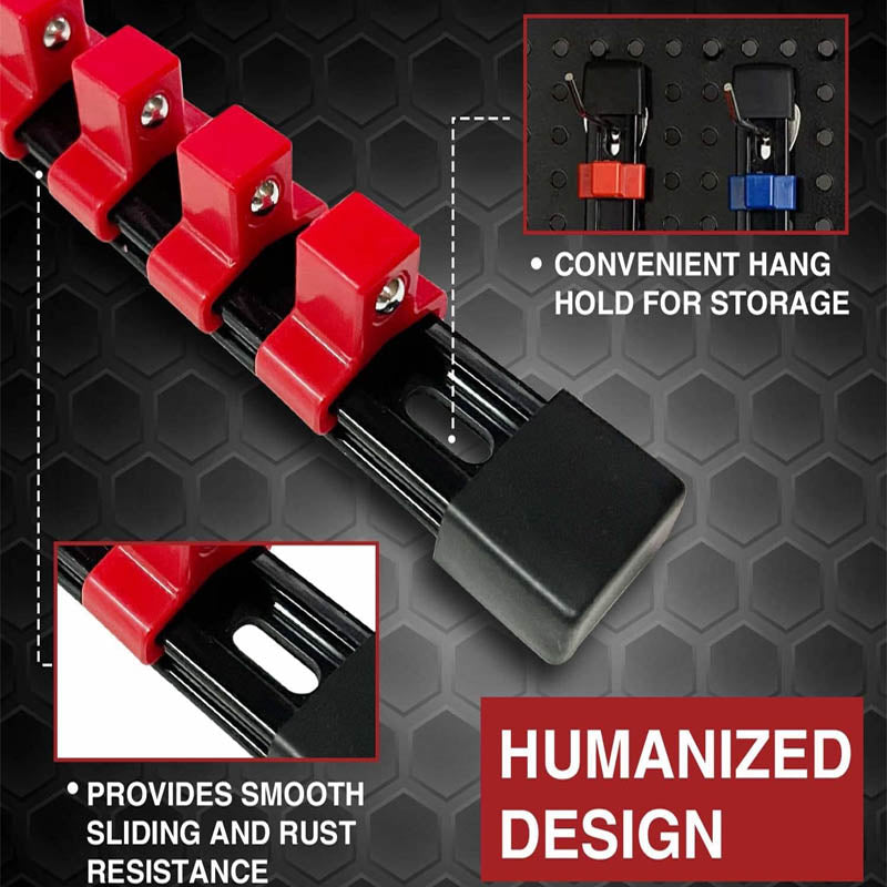 9-Piece Socket Organizers 1/2 inch, 3/8 inch and 1/4 inch Drive ABS Tools-Socket Holder Heavy Duty Socket Racks