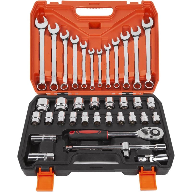 37 pcs 1/2 Inch Socket & Socket Wrench Sets with Reversible Pear Head Ratchet Extension Bar CR-V Sockets