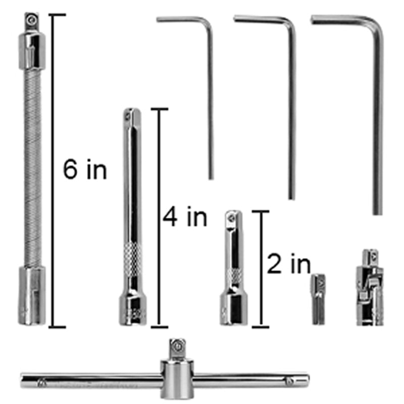 46 Pieces Socket Wrenches 1/4 Inch Drive Industrial Grade Socket Ratchet Wrench Set With Thickened Storage Case