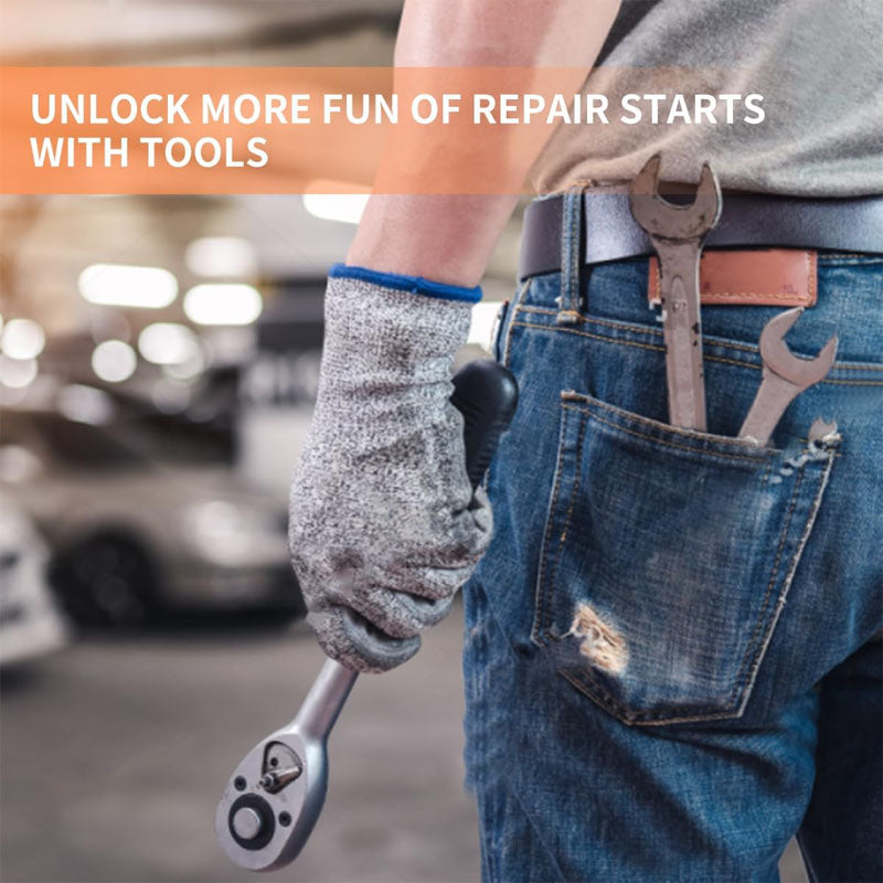 121 pcs 1/4" 3/8" 1/2" Socket & Socket Wrench Sets Mechanic Tool Set with 72 Ratchet Wrench for Home and Auto Repair