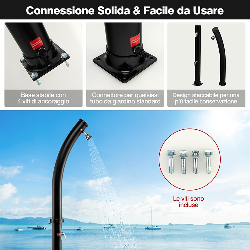 20L Outdoor Shower With Down-Flush Faucet, Exquisite Solar Shower For Courtyard