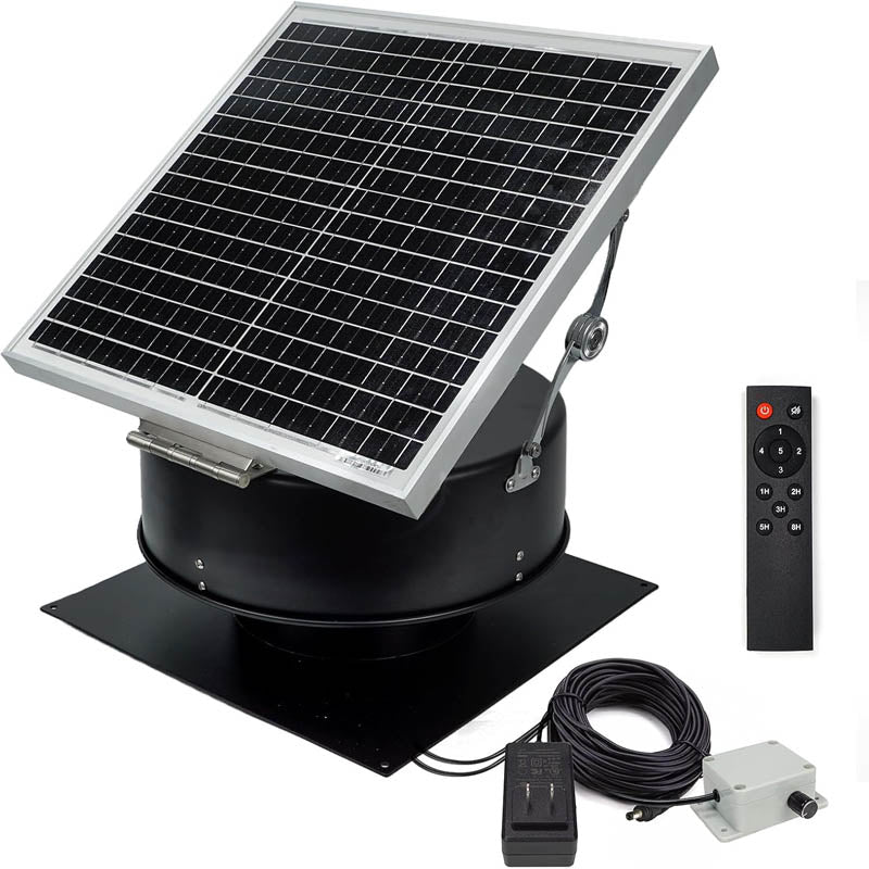 Solar Attic Fan 35W 16 inchs with Dual Power Modes with Remote Control for Ventilation and Cooling in Homes Factories and Offices