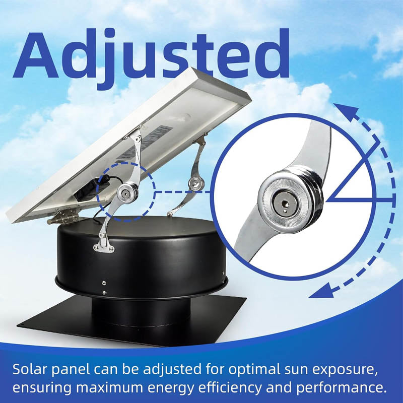 Solar Attic Fan 35W 16 inchs with Dual Power Modes with Remote Control for Ventilation and Cooling in Homes Factories and Offices